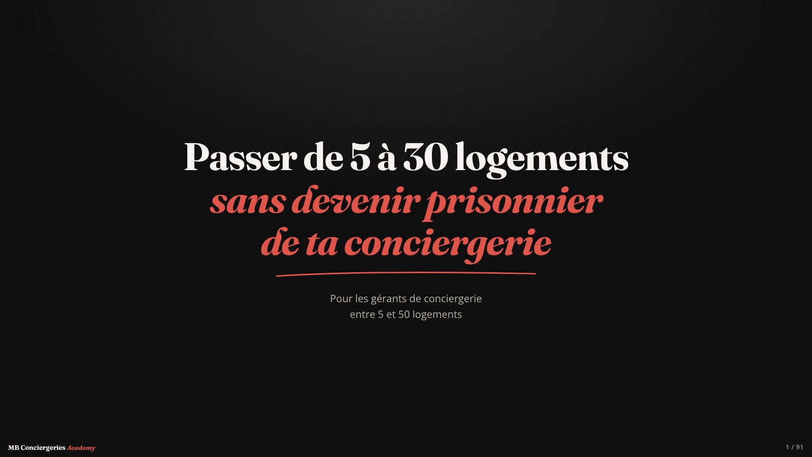 Aperçu de la présentation du webinaire