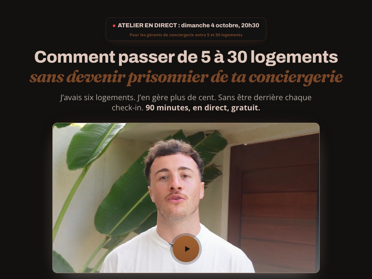Aperçu de la page d’inscription