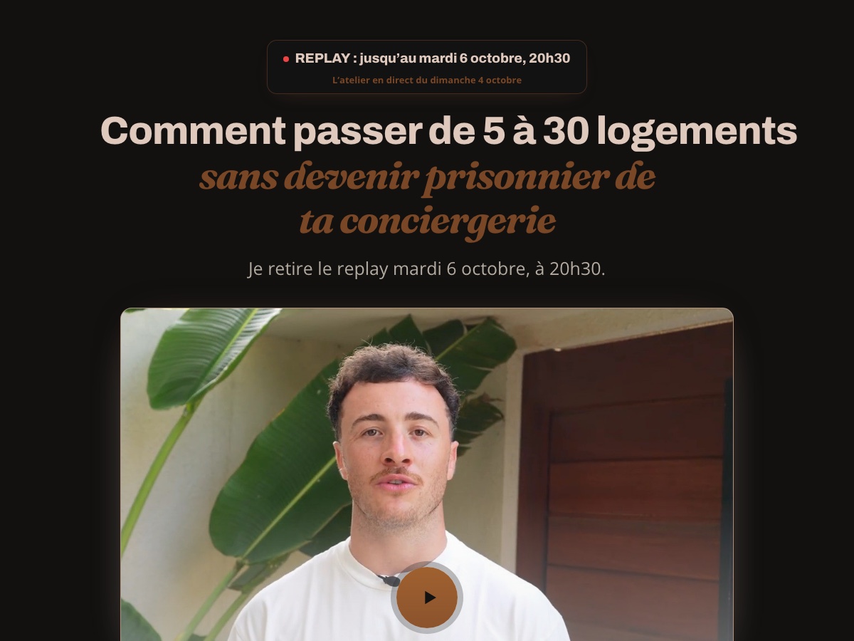 Aperçu de la page de replay