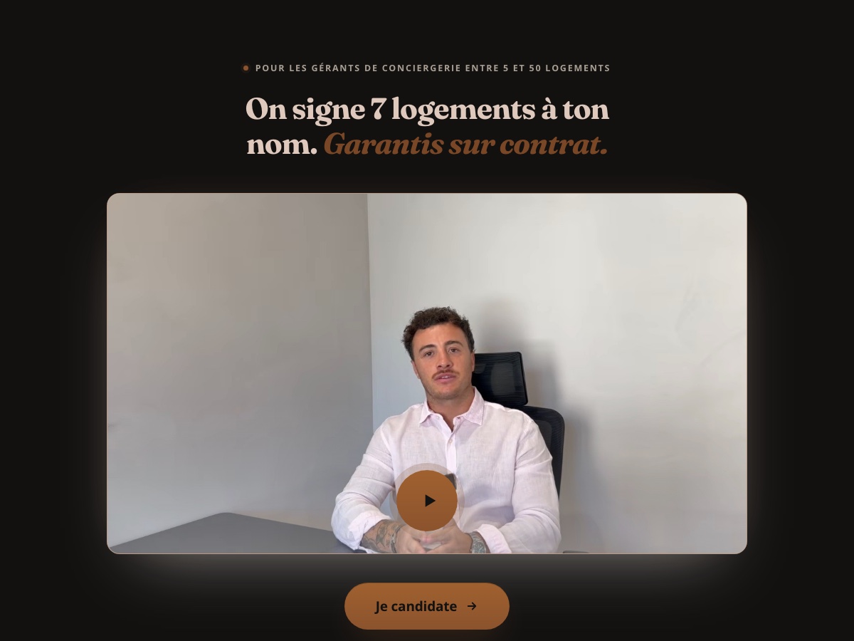 Aperçu de la page de la VSL