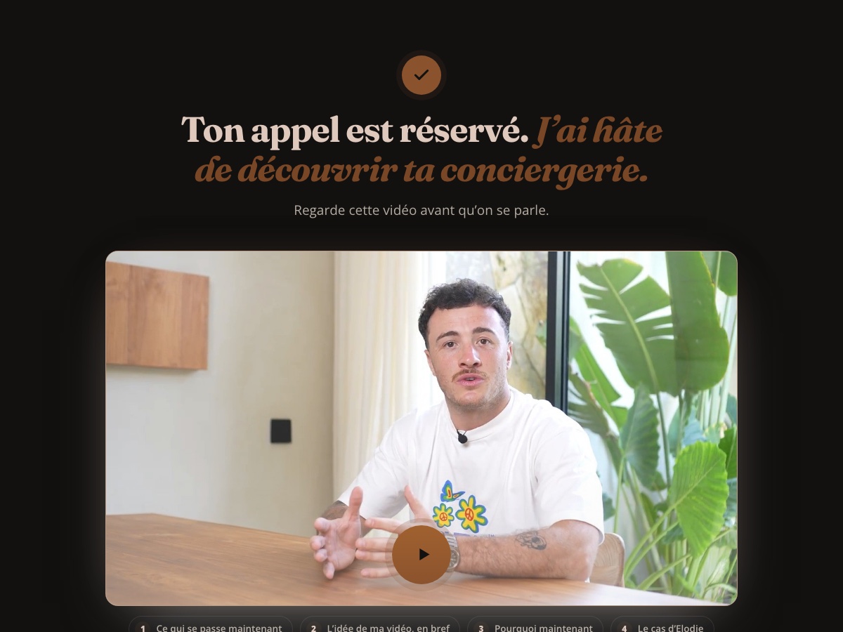 Aperçu de la page après réservation